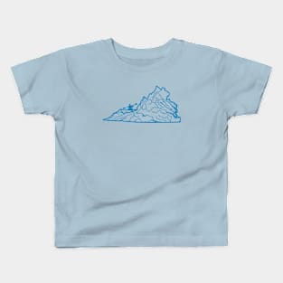 Virginia Kayak Blue Way State Outline River Map Art Kids T-Shirt